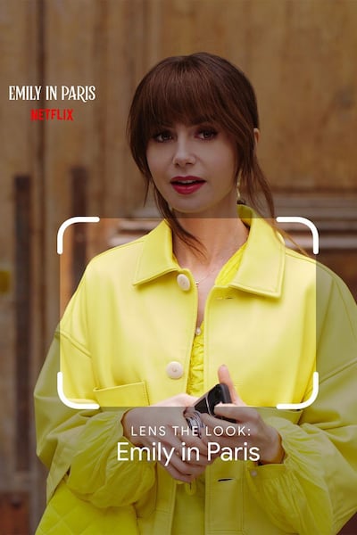 Lily Collins as Emily in the Netflix show Emily in Paris.