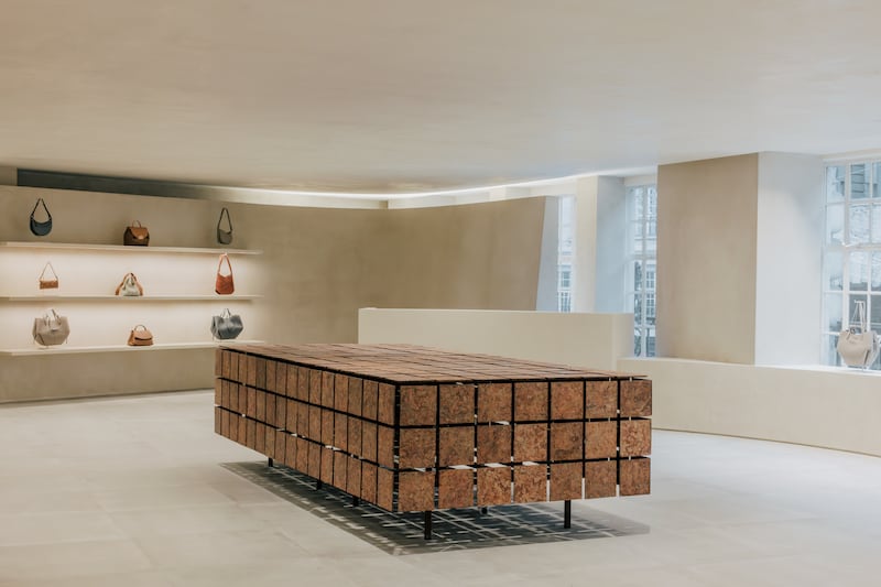 The London store "celebrates the brutalist aesthetic" and was designed by WGNB, who also designed the Polène
flagship in Seoul, South Korea.